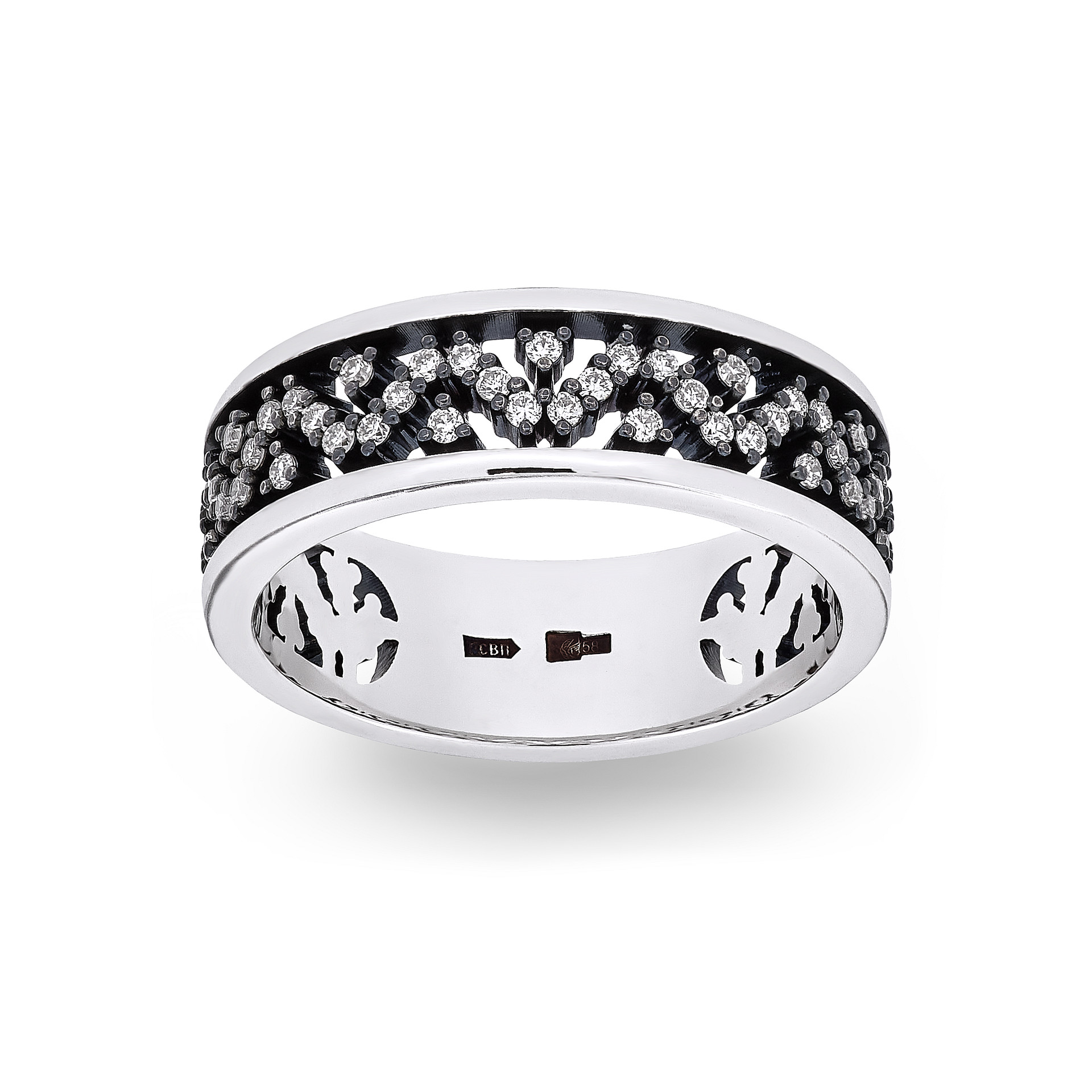 Ring Vladimir Pichugov, Diamonds, 14K White Gold