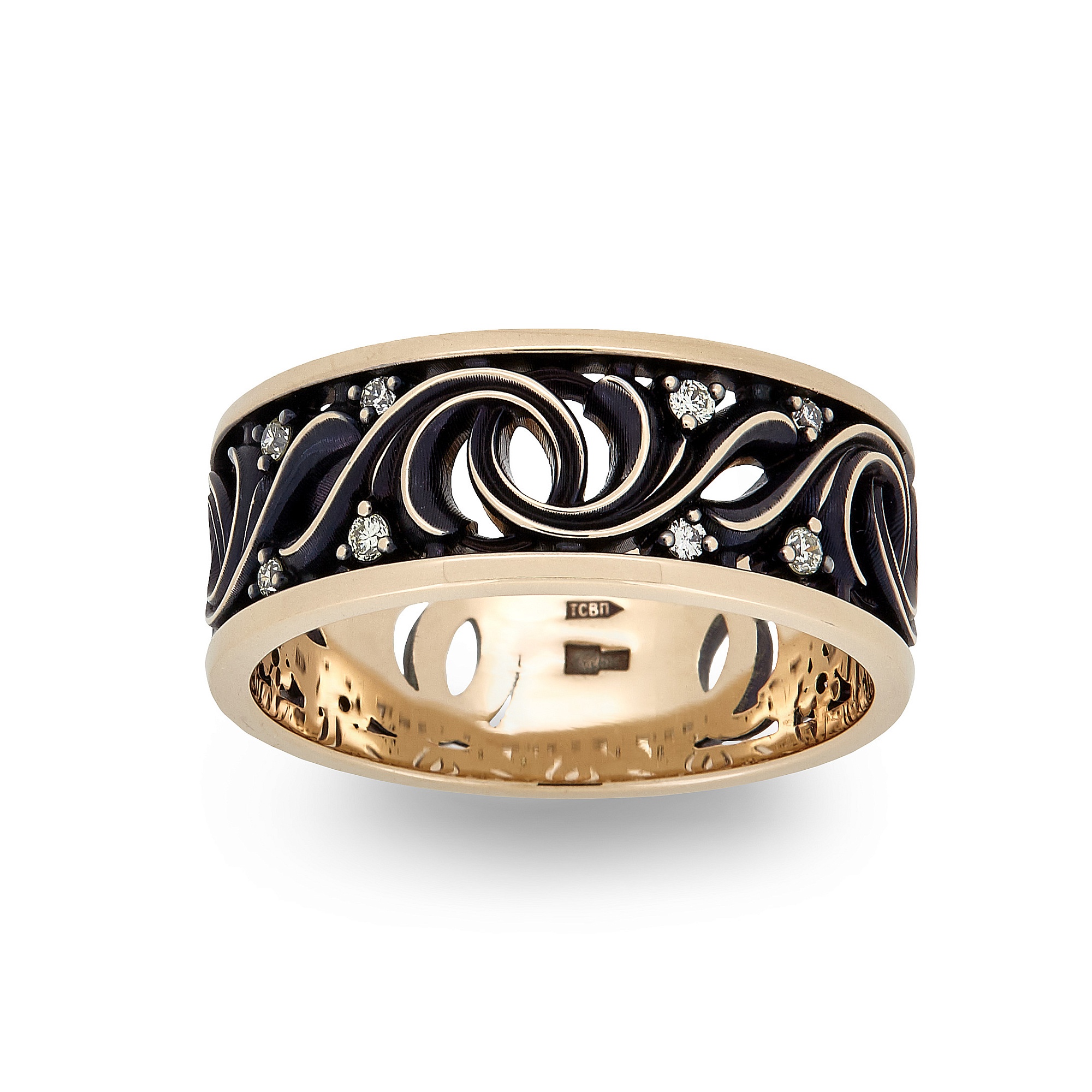 Ring Vladimir Pichugov, Diamonds, 14K Red Gold