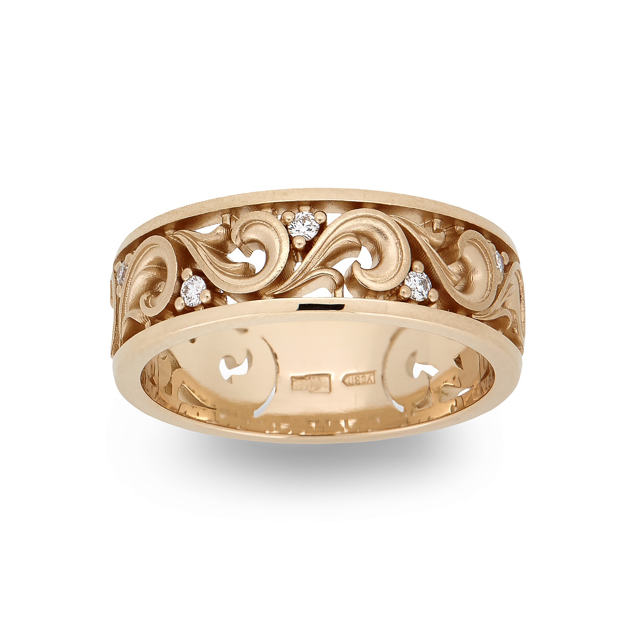 Ring Vladimir Pichugov, Diamonds, 14K Red Gold