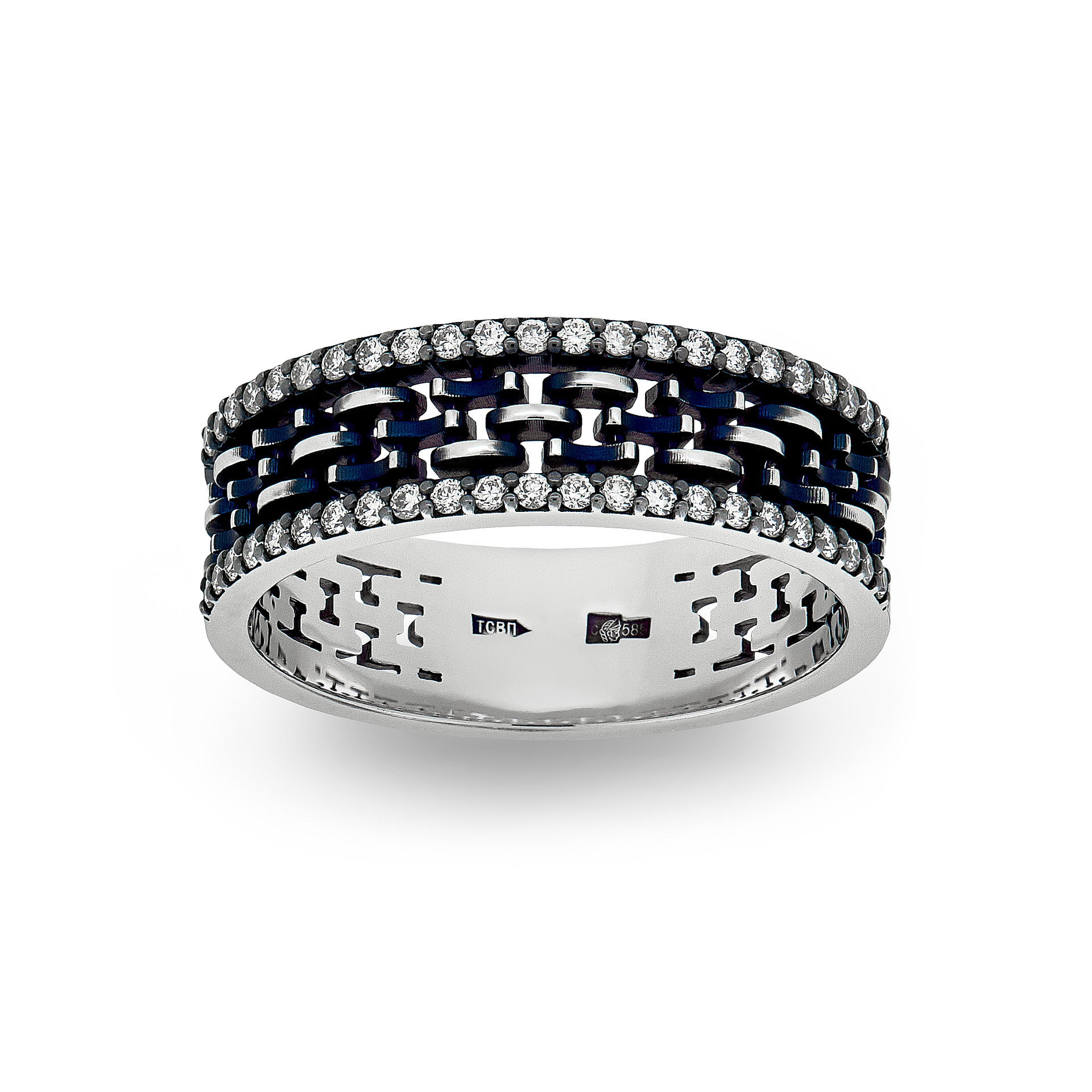 Ring Vladimir Pichugov, Diamonds, 14K White Gold