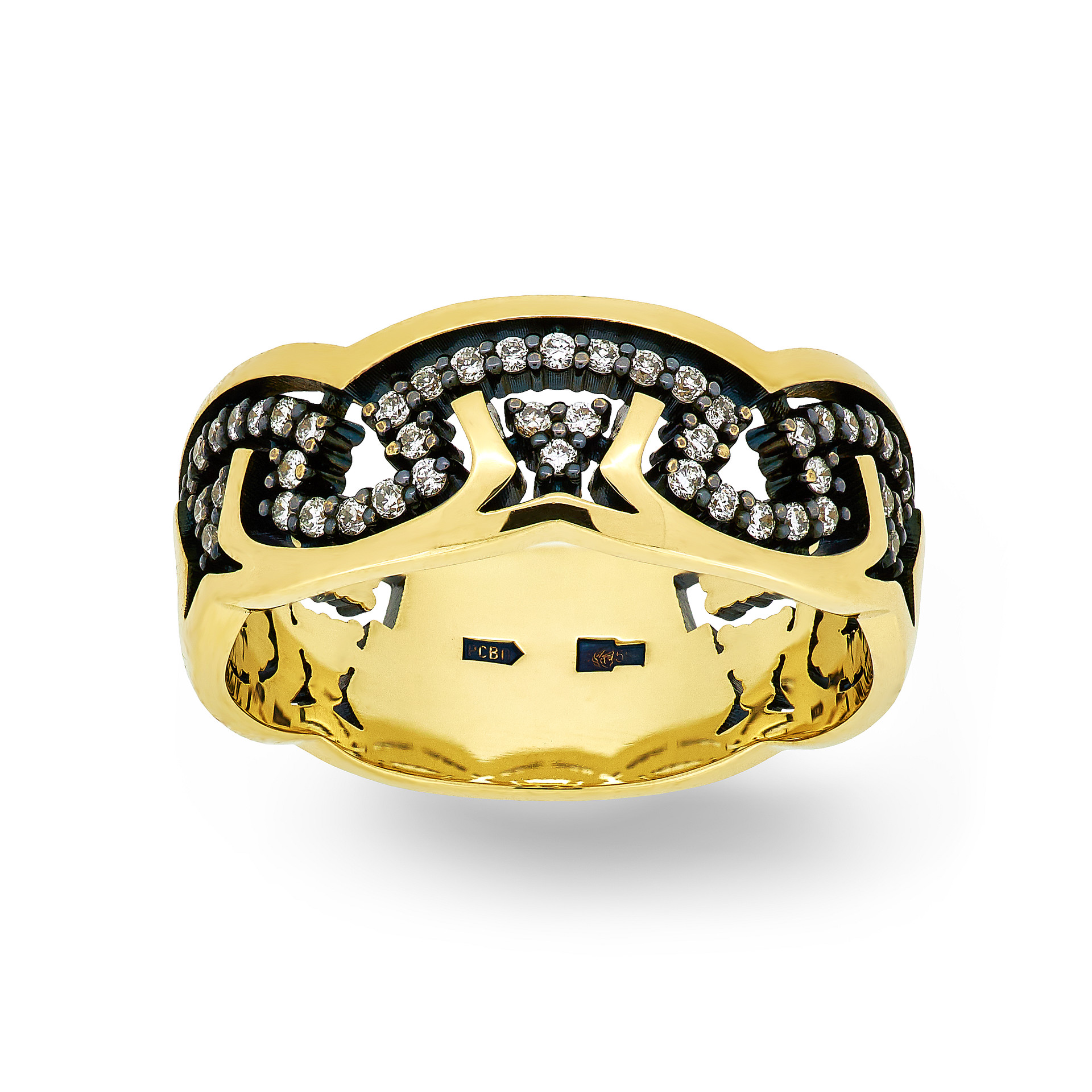 Ring Vladimir Pichugov, Diamonds, 14K Yellow Gold