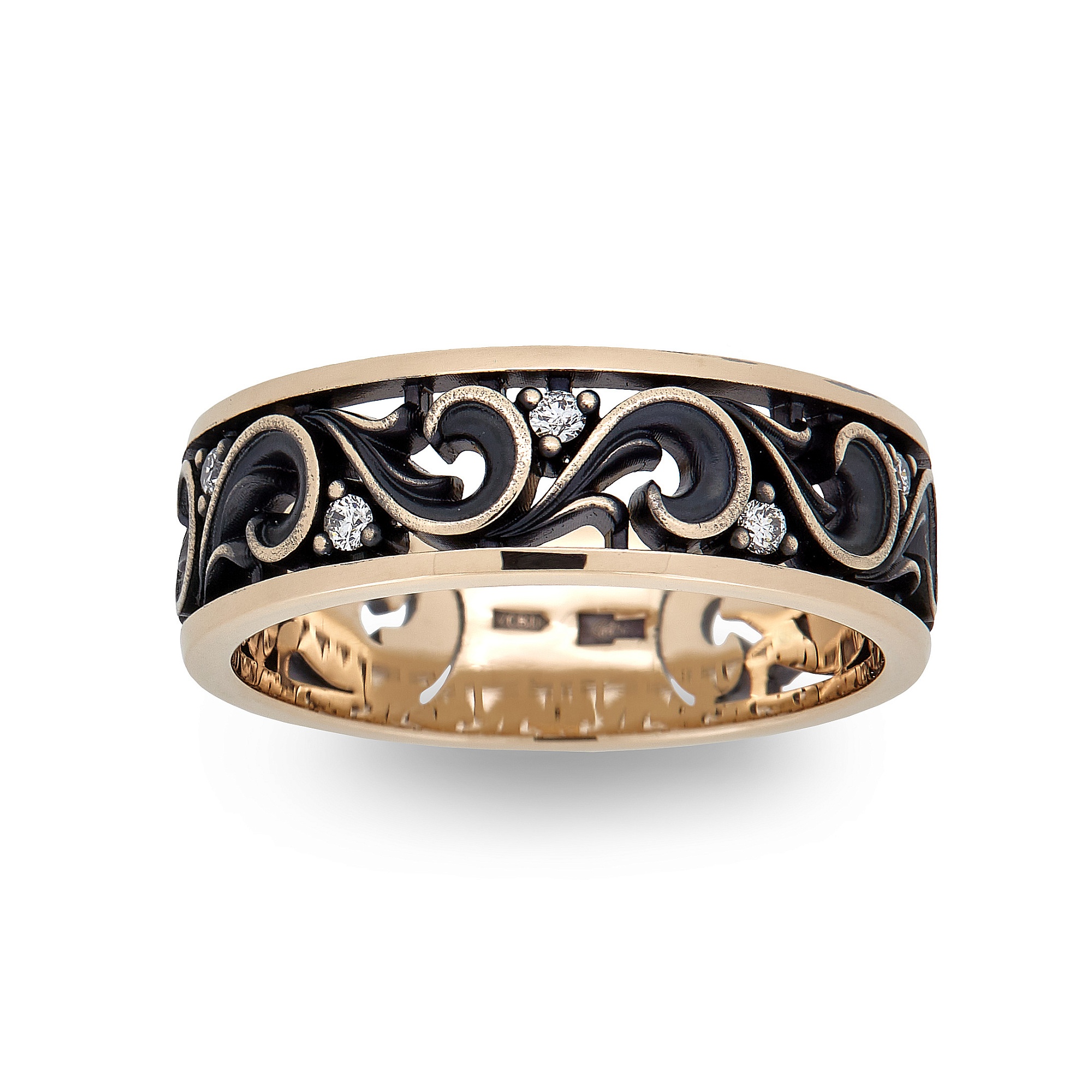 Ring Vladimir Pichugov, Diamonds, 14K Red Gold