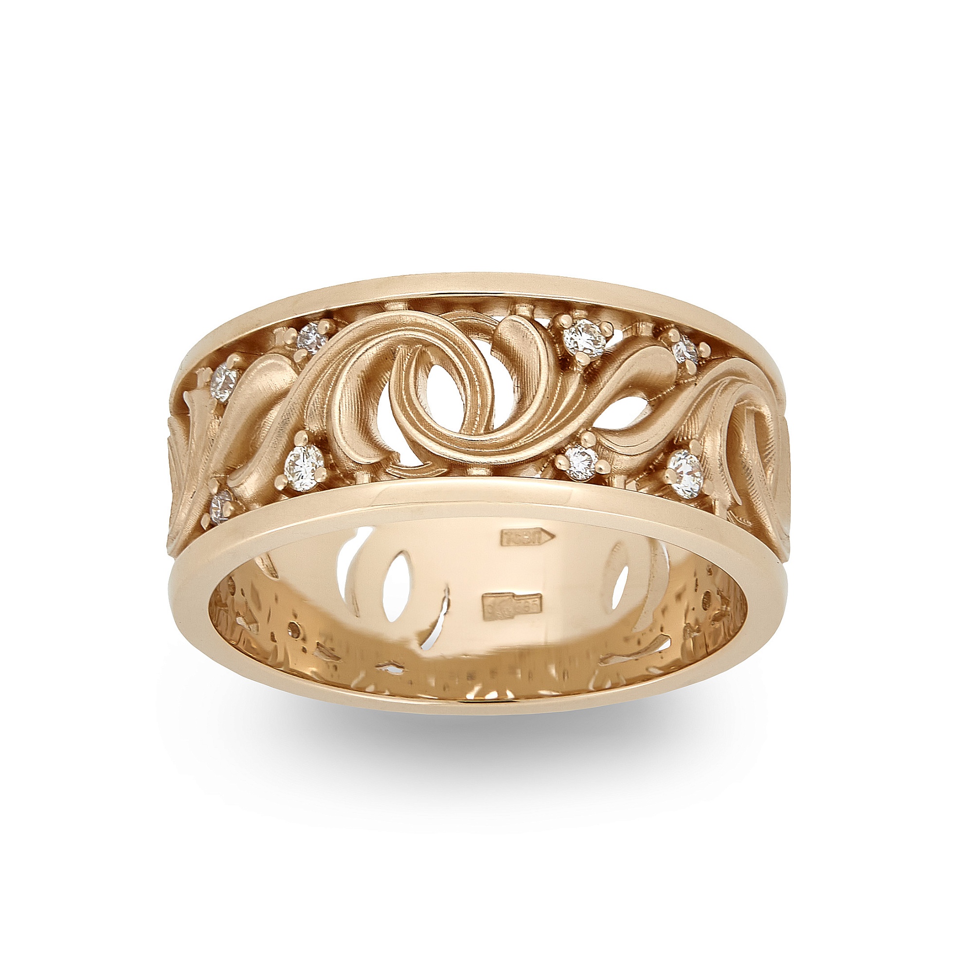 Ring Vladimir Pichugov, Diamonds, 14K Red Gold