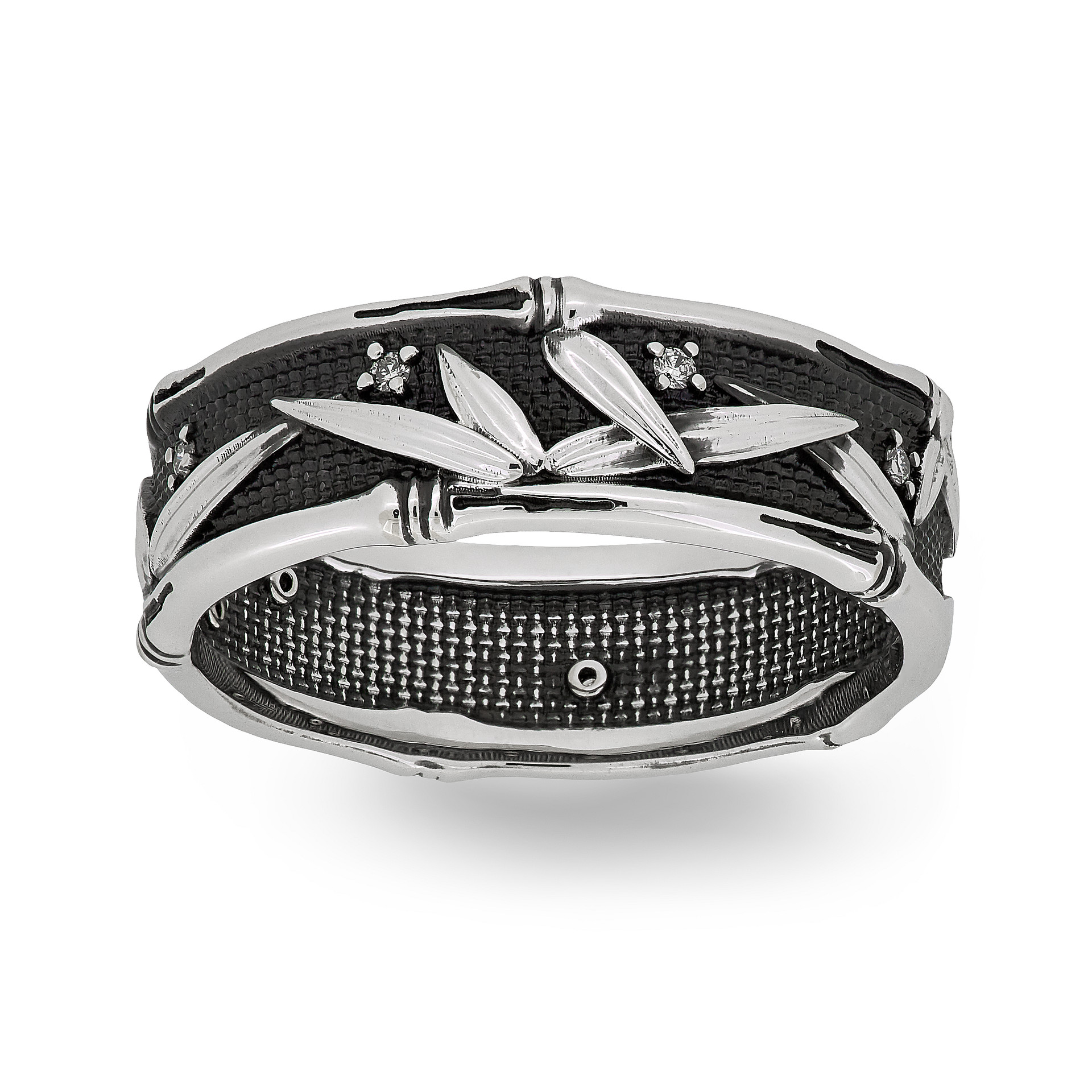 Ring collection Bamboo, Vladimir Pichugov, Diamonds, 14K White Gold