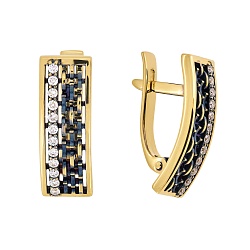 Earrings Vladimir Pichugov, Diamonds, 14K Yellow Gold